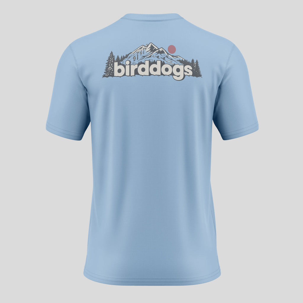Light Blue Mount birddogs Tech Tee